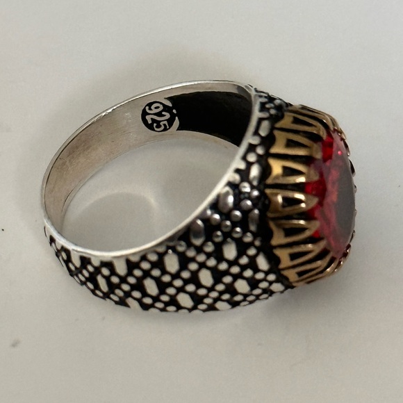 925 Silver stunning red ring - Picture 4 of 4